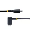StarTech.com 1,8 m (6ft) Kabel ładujący USB C kątowy - 60W PD 3A - Wytrzymały kabel USB-C szybkiego ładowania - Czarny USB 2.0 Type-C - Wzmocniony włóknem aramidowym - Przewód ładujący USB