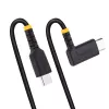 StarTech.com 1,8 m (6ft) Kabel ładujący USB C kątowy - 60W PD 3A - Wytrzymały kabel USB-C szybkiego ładowania - Czarny USB 2.0 Type-C - Wzmocniony włóknem aramidowym - Przewód ładujący USB