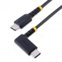 StarTech.com Przewód ładujący USB C 0,3 m (1 ft) pod kątem prostym – 60W PD 3A – Wytrzymały kabel USB-C do szybkiego ładowania – Czarny USB 2.0 Type-C – Wzmocniony włóknem aramidowym – Przewód do ładowania USB