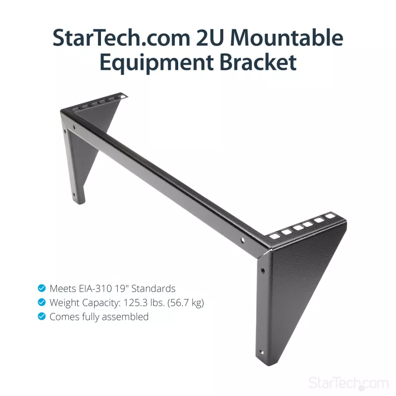 StarTech.com 2U 19in Stalowy Pionowy Uchwyt Ścienny do Montażu Sprzętu Rack
