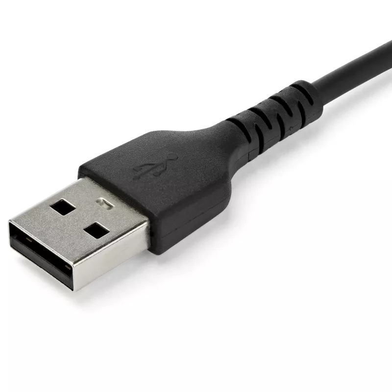StarTech.com 1m USB A na USB C kabel do ładowania – Wytrzymały szybkie ładowanie i synchronizacja USB 2.0 na USB-C przewód danych – Solidny płaszcz TPE z włóknem aramidowym M/M 3A czarny – Samsung S10, iPad Pro, Pixel