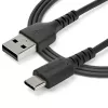 StarTech.com 2m kabel ładujący USB A na USB C - Wytrzymały szybkie ładowanie i synchronizacja USB 2.0 na USB Type C - Wzmocniony kabel M/M 3A czarny - Samsung S10, iPad Pro, Pixel