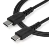 StarTech.com 1m kabel ładujący USB C - Wytrzymały szybkie ładowanie i synchronizacja USB 2.0 Type C do USB C przewód do ładowania laptopa - Osłona TPE włókno aramidowe M/M 60W Czarny - Samsung S10 S20 iPad Pro MS Surface