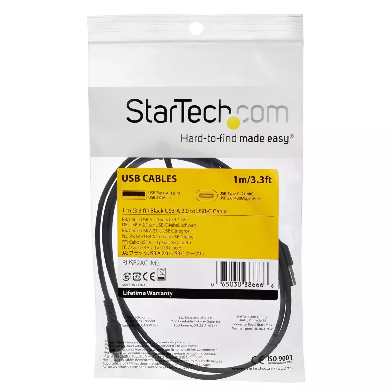 StarTech.com 1m kabel ładujący USB C - Wytrzymały szybkie ładowanie i synchronizacja USB 2.0 Type C do USB C przewód do ładowania laptopa - Osłona TPE włókno aramidowe M/M 60W Czarny - Samsung S10 S20 iPad Pro MS Surface