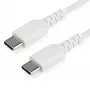 StarTech.com 1m kabel do ładowania USB C - Wytrzymały kabel do szybkiego ładowania i synchronizacji USB 2.0 typu C na USB C do laptopa - osłona TPE włókno aramidowe M/M 60W biały - Samsung S10 S20 iPad Pro MS Surface