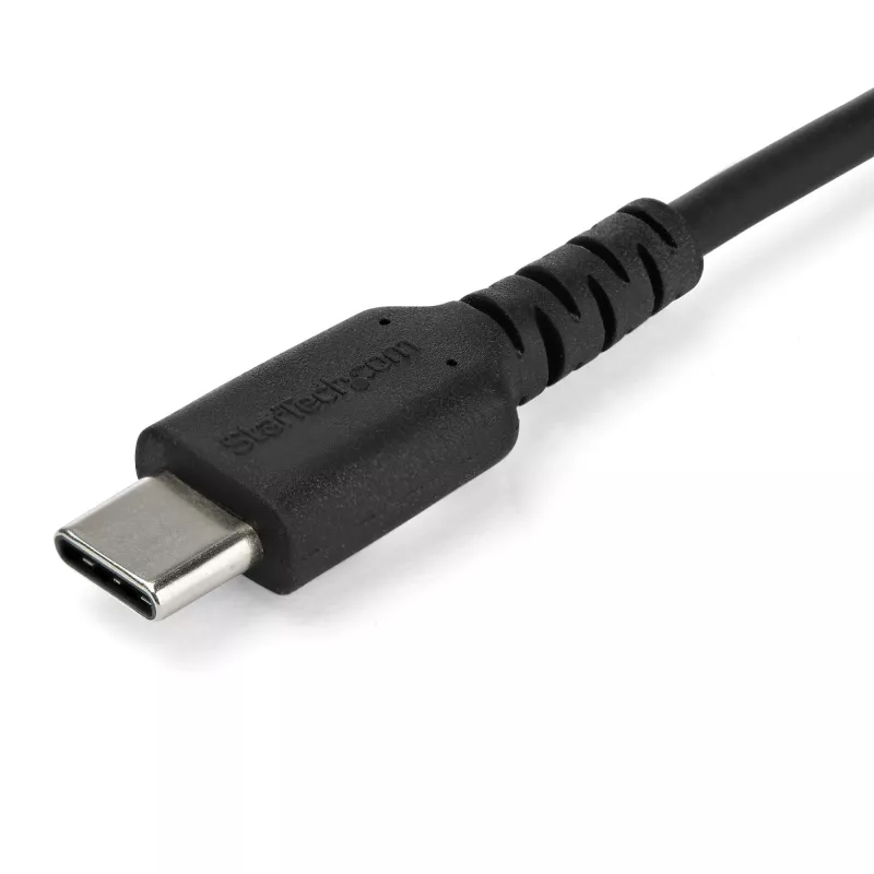 StarTech.com 2m Kabel ładujący USB C - Wytrzymały szybkie ładowanie i synchronizacja USB 2.0 typu C na USB C do laptopa - osłona TPE włókno aramidowe M/M 60W czarny - Samsung S10 S20 iPad Pro MS Surface