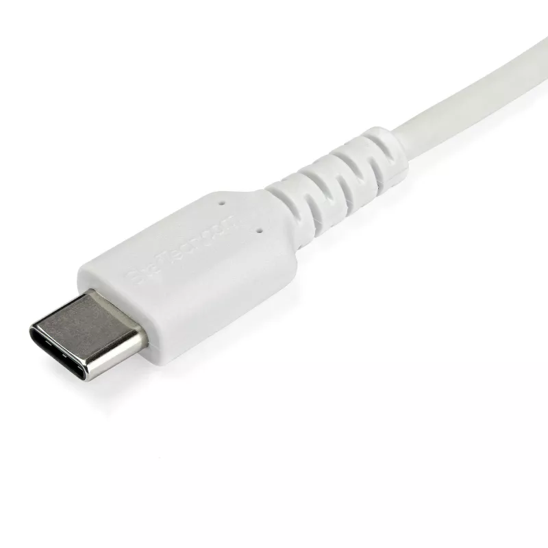 StarTech.com 2m kabel ładujący USB C – Trwały szybkie ładowanie i synchronizacja USB 2.0 Type C do USB C przewód do ładowania laptopa – Osłona TPE Włókno aramidowe M/M 60W Biały – Samsung S10 S20 iPad Pro MS Surface