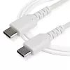 StarTech.com 2m kabel ładujący USB C – Trwały szybkie ładowanie i synchronizacja USB 2.0 Type C do USB C przewód do ładowania laptopa – Osłona TPE Włókno aramidowe M/M 60W Biały – Samsung S10 S20 iPad Pro MS Surface