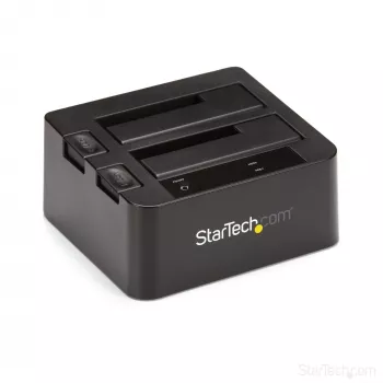 StarTech.com Stacja dokująca dwukieszeniowa USB 3.2 Gen 2 do SATA, USB 10 Gb/s, zewnętrzna do dysków 2,5/3,5 inch SATA I/II/III SSD/HDD, Hot-Swap, górne ładowanie