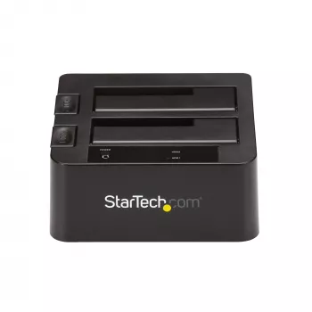 StarTech.com Stacja dokująca dwukieszeniowa USB 3.2 Gen 2 do SATA, USB 10 Gb/s, zewnętrzna do dysków 2,5/3,5 inch SATA I/II/III SSD/HDD, Hot-Swap, górne ładowanie