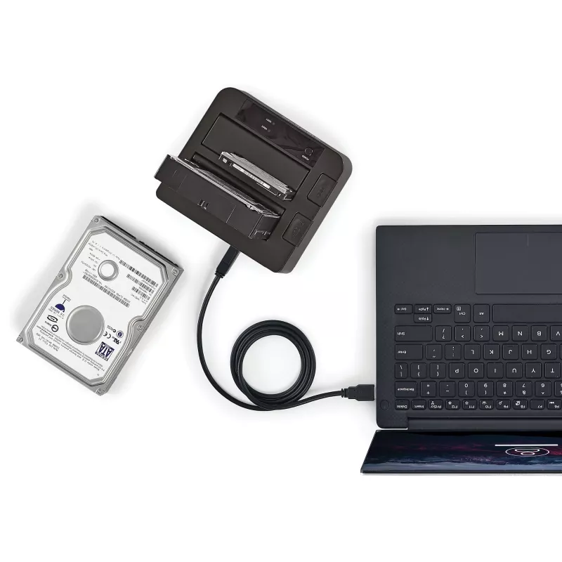 StarTech.com Stacja dokująca dwukieszeniowa USB 3.2 Gen 2 do SATA, USB 10 Gb/s, zewnętrzna do dysków 2,5/3,5 inch SATA I/II/III SSD/HDD, Hot-Swap, górne ładowanie