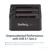 StarTech.com Stacja dokująca dwukieszeniowa USB 3.2 Gen 2 do SATA, USB 10 Gb/s, zewnętrzna do dysków 2,5/3,5 inch SATA I/II/III SSD/HDD, Hot-Swap, górne ładowanie