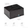 StarTech.com Stacja dokująca dwukieszeniowa USB 3.2 Gen 2 do SATA, USB 10 Gb/s, zewnętrzna do dysków 2,5/3,5 inch SATA I/II/III SSD/HDD, Hot-Swap, górne ładowanie