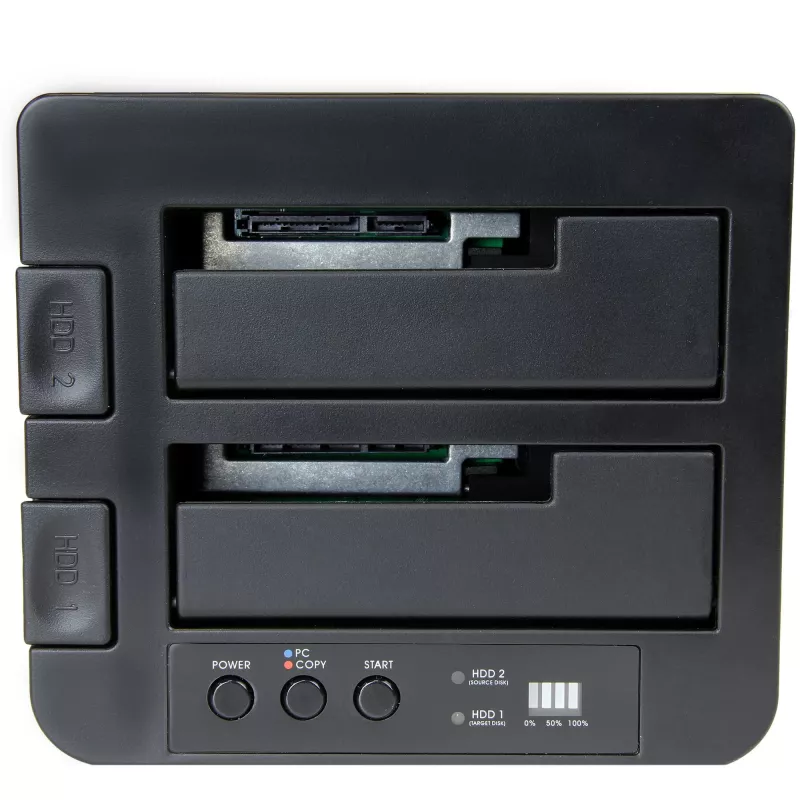 StarTech.com Samodzielny duplikator dysków twardych, dwukieszeniowy kloner/kopiarka HDD/SSD, stacja dokująca USB 3.1 (10 Gb/s) do SATA III HDD/SSD, stacja dokująca do kopiowania dysków twardych, kloner dysków twardych