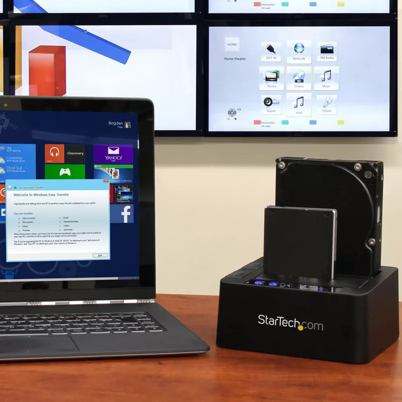 StarTech.com Samodzielny duplikator dysków twardych, dwukieszeniowy kloner/kopiarka HDD/SSD, stacja dokująca USB 3.1 (10 Gb/s) do SATA III HDD/SSD, stacja dokująca do kopiowania dysków twardych, kloner dysków twardych