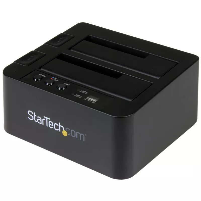 StarTech.com Samodzielny duplikator dysków twardych, dwukieszeniowy kloner/kopiarka HDD/SSD, stacja dokująca USB 3.1 (10 Gb/s) do SATA III HDD/SSD, stacja dokująca do kopiowania dysków twardych, kloner dysków twardych