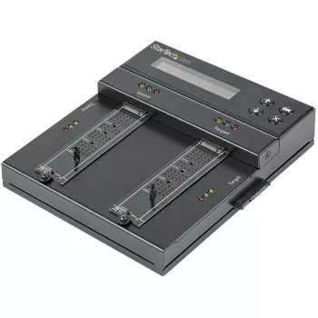 StarTech.com Samodzielny duplikator i kasownik M.2 SATA i M.2 NVMe - Kloner/Wiper HDD/SSD dla M.2 PCIe AHCI/NVMe, M.2 SATA, dysków SATA 2.5/3.5 cala - Zewnętrzny kasownik/duplikator dysków twardych, TAA