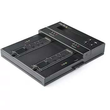 StarTech.com Samodzielny duplikator i kasownik M.2 SATA i M.2 NVMe - Kloner/Wiper HDD/SSD dla M.2 PCIe AHCI/NVMe, M.2 SATA, dysków SATA 2.5/3.5 cala - Zewnętrzny kasownik/duplikator dysków twardych, TAA