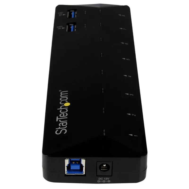 StarTech.com 10-portowy hub USB 3.0 z portami ładowania i synchronizacji – 2 porty 1,5 A~10-portowy hub USB 3.0 z portami ładowania i synchronizacji – 5 Gb/s – 2 porty 1,5 A