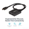 StarTech.com 4K HDMI 2-Port Video Splitter – rozgałęźnik HDMI 1x2 – zasilany przez USB lub zasilacz – 4K 30 Hz