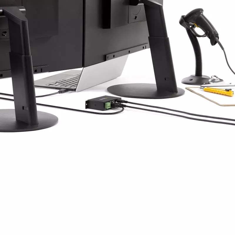 StarTech.com 4-portowy hub USB 2.0 - Metalowy przemysłowy hub USB-A - Hub USB do montażu na szynie DIN, ścianie lub biurku - Zgodny z TAA ekspander USB
