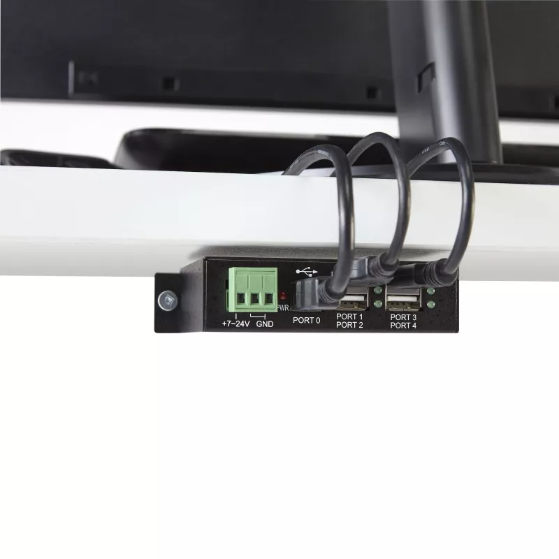 StarTech.com 4-portowy hub USB 2.0 - Metalowy przemysłowy hub USB-A - Hub USB do montażu na szynie DIN, ścianie lub biurku - Zgodny z TAA ekspander USB