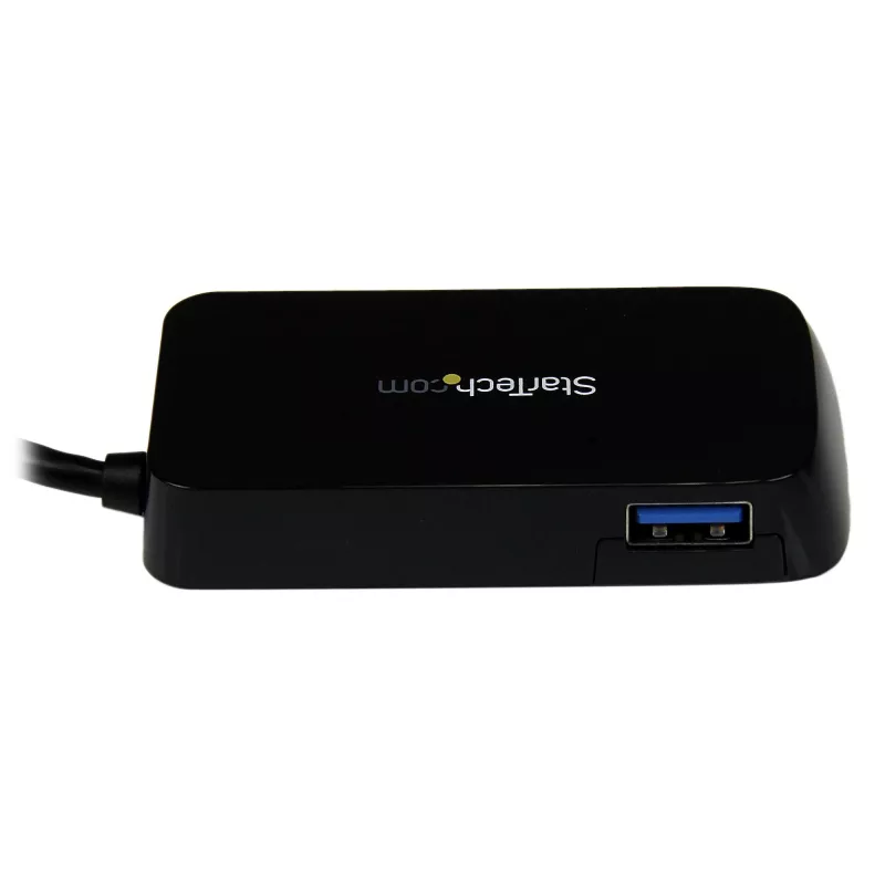StarTech.com Portable 4 Port SuperSpeed Mini USB 3.0 Hub - Czarny~Portable 4 Port SuperSpeed Mini USB 3.0 Hub - 5Gbps - Czarny