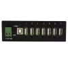 StarTech.com 7-portowy hub USB 2.0 - Metalowy przemysłowy hub USB-A z ochroną ESD i ochroną przeciwprzepięciową 350 W - Montaż na szynie DIN, ścianie lub biurku - Zgodny z TAA rozszerzacz USB