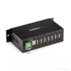 StarTech.com 7-portowy hub USB 2.0 - Metalowy przemysłowy hub USB-A z ochroną ESD i ochroną przeciwprzepięciową 350 W - Montaż na szynie DIN, ścianie lub biurku - Zgodny z TAA rozszerzacz USB