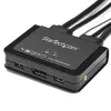 Przełącznik KVM StarTech.com 2-portowy DisplayPort - 4K 60Hz - Kompaktowy dwuportowy przełącznik KVM UHD DP 1.2 USB na pulpit z kablami 1,2 m i audio - zasilany przez magistralę i zdalne przełączanie - MacBook ThinkPad
