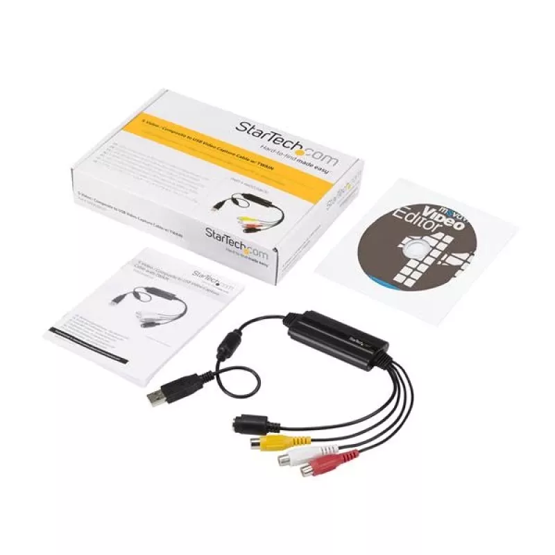 StarTech.com Kabel przejściówki do przechwytywania wideo USB - S-Video/Composite do USB 2.0 – urządzenie do przechwytywania wideo SD – obsługa TWAIN – konwerter analogowo-cyfrowy do przechowywania multimediów – tylko Windows