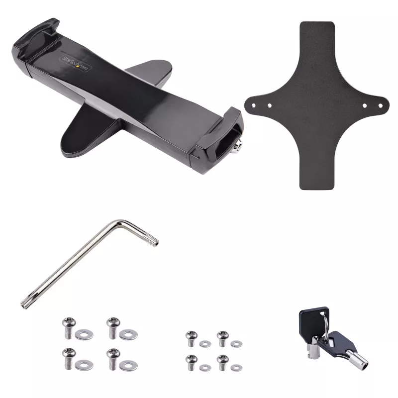 StarTech.com Adapter montażowy VESA do tabletów 7.9 do 12.5 cala - do 2 kg (4.4 funta) - wzory VESA 75x75/100x100 - uniwersalny antykradzieżowy zacisk montażowy VESA do tabletów - bezpieczny uchwyt na tablet - czarny
