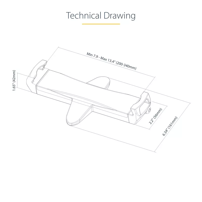 StarTech.com Adapter montażowy VESA do tabletów 7.9 do 12.5 cala - do 2 kg (4.4 funta) - wzory VESA 75x75/100x100 - uniwersalny antykradzieżowy zacisk montażowy VESA do tabletów - bezpieczny uchwyt na tablet - czarny