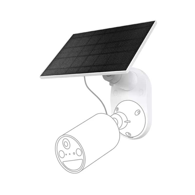 TP-Link Tapo Solar Panel SPEC: 5,2 V 2,5 W FUNKCJA: Port ładowania Type-C, Nieprzerwane zasilanie, Elastyczna instalacja solarna, Współpracuje z kamerą bateryjną, 4 m przewód ładujący (całkowity), Odporny na warunki atmosferyczne (IP65)