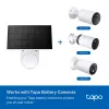 TP-Link Tapo Solar Panel SPEC: 5,2 V 2,5 W FUNKCJA: Port ładowania Type-C, Nieprzerwane zasilanie, Elastyczna instalacja solarna, Współpracuje z kamerą bateryjną, 4 m przewód ładujący (całkowity), Odporny na warunki atmosferyczne (IP65)