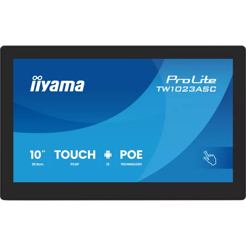 iiyama TW1023ASC-B3P Wyświetlacz reklamowy Kiosk design 25.6 cm (10.1 cala) Wi-Fi 385 cd/m² WXGA Czarny Ekran dotykowy Wbudowany procesor Android 24/7