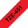 Taśma do etykieciarki Brother TZE-451 czarna na czerwonym TZ