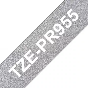Taśma do drukarki etykiet Brother TZE-PR955, biały na srebrnym