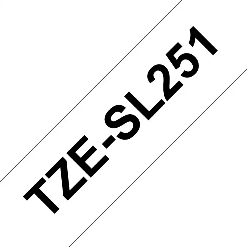 Taśma etykietująca Brother TZESL251, czarny na białym