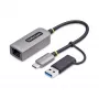StarTech.com Adapter USB-C na Ethernet 2,5 GbE z konwerterem USB-A, kontroler NBASE-T NIC, sieć USB 3.0 Type-C 2,5/1 G, wiele prędkości, kompatybilny z Thunderbolt, Windows i Mac