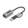 StarTech.com Adapter USB-C na Ethernet 2,5 GbE z konwerterem USB-A, kontroler NBASE-T NIC, sieć USB 3.0 Type-C 2,5/1 G, wiele prędkości, kompatybilny z Thunderbolt, Windows i Mac