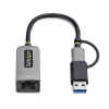 StarTech.com Adapter USB-C na Ethernet 2,5 GbE z konwerterem USB-A, kontroler NBASE-T NIC, sieć USB 3.0 Type-C 2,5/1 G, wiele prędkości, kompatybilny z Thunderbolt, Windows i Mac