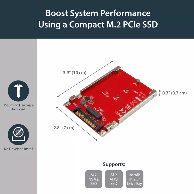 StarTech.com Adapter hosta M.2 do U.2 (SFF-8639) dla dysków M.2 PCIe NVMe SSD