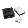 Stacja dokująca StarTech.com Dual-Bay USB 3.0 do SATA i IDE, dok do dysków twardych USB, zewnętrzna stacja dokująca 2,5/3,5 cala SATA I/II/III i IDE (40 pin) SSD/HDD, zatoki na dyski z możliwością hot-swap, ładowanie od góry