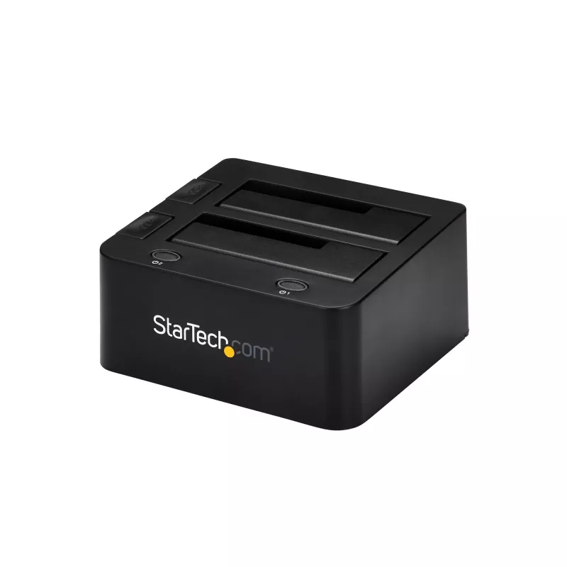 Stacja dokująca StarTech.com Dual-Bay USB 3.0 do SATA i IDE, dok do dysków twardych USB, zewnętrzna stacja dokująca 2,5/3,5 cala SATA I/II/III i IDE (40 pin) SSD/HDD, zatoki na dyski z możliwością hot-swap, ładowanie od góry
