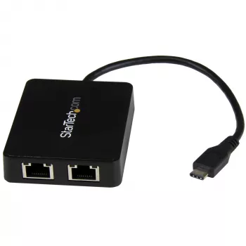 StarTech.com Adapter USB-C na dwa porty Gigabit Ethernet z portem USB (Type-A)