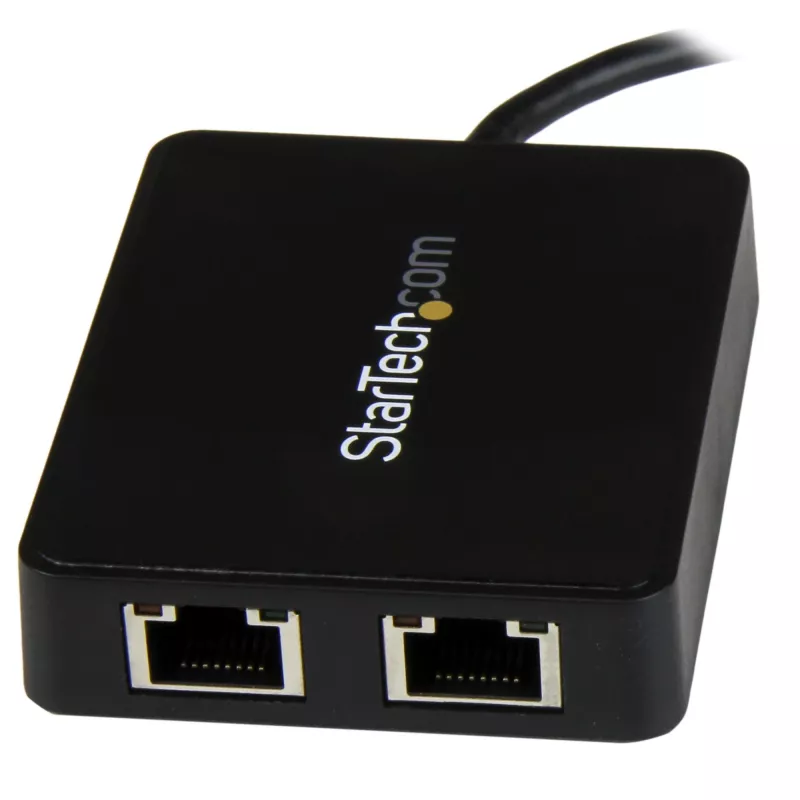 StarTech.com Adapter USB-C na dwa porty Gigabit Ethernet z portem USB (Type-A)