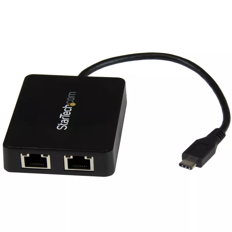 StarTech.com Adapter USB-C na dwa porty Gigabit Ethernet z portem USB (Type-A)
