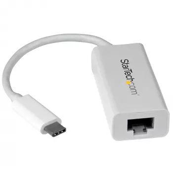 StarTech.com Adapter sieciowy USB-C na Gigabit Ethernet - Biały, przewodowy, USB Type-C, Ethernet, 5000 Mbit/s, Biały