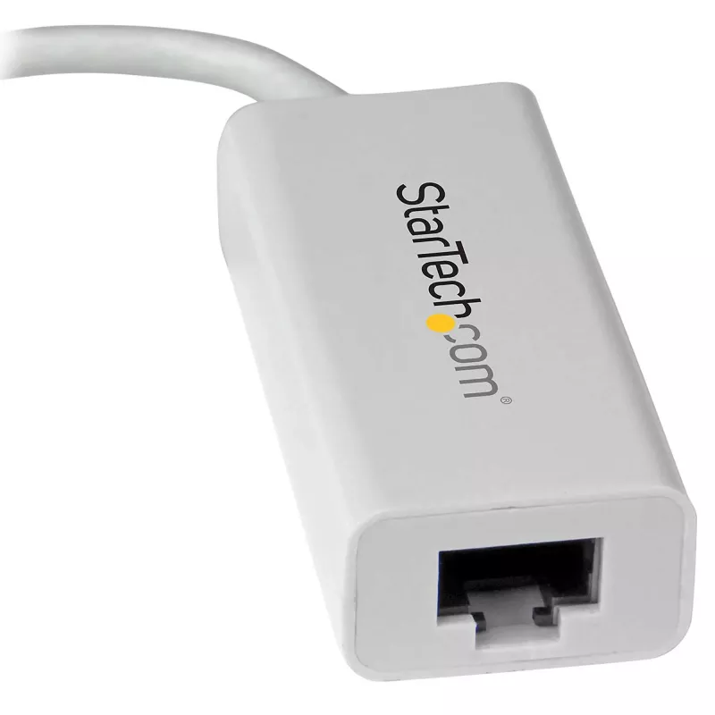 StarTech.com Adapter sieciowy USB-C na Gigabit Ethernet - Biały, przewodowy, USB Type-C, Ethernet, 5000 Mbit/s, Biały